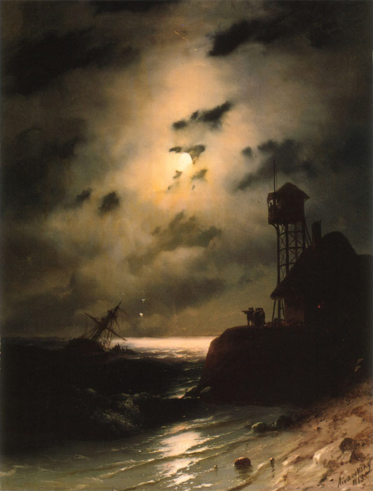 Moonlit Seascape With Shipwreck, 1863