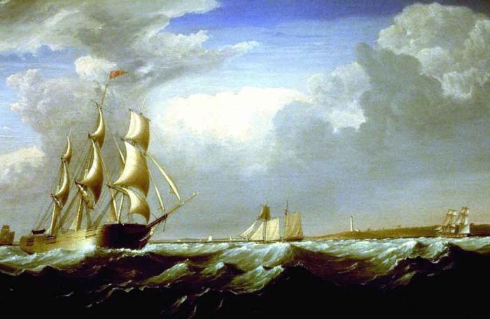 Sailing Ships Off The New England Coast, 1824