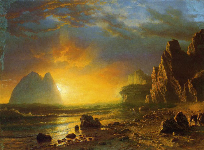 Sunset On The Coast , 1866