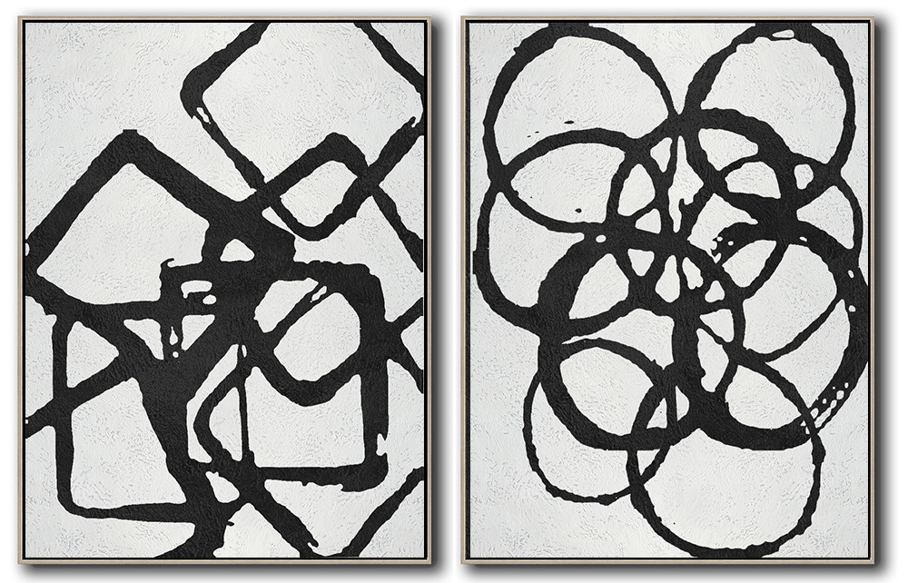 Set Of 2 Minimal Art - Black and White #SOTMA0A24