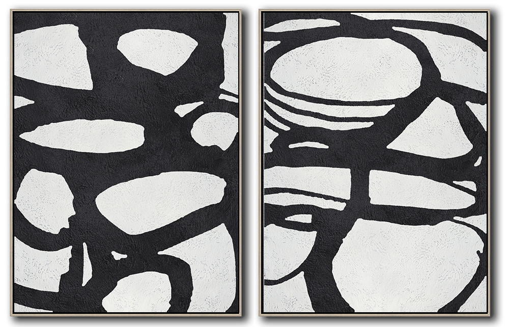 Set Of 2 Minimal Art - Black and White #SOTMA0B42