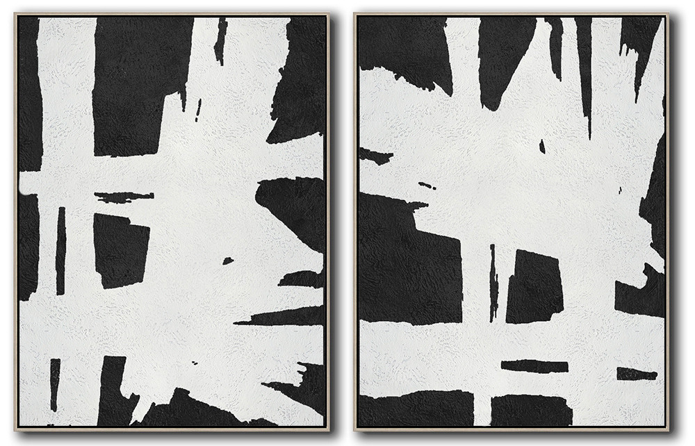 Set Of 2 Minimal Art - Black and White #SOTMA0B44