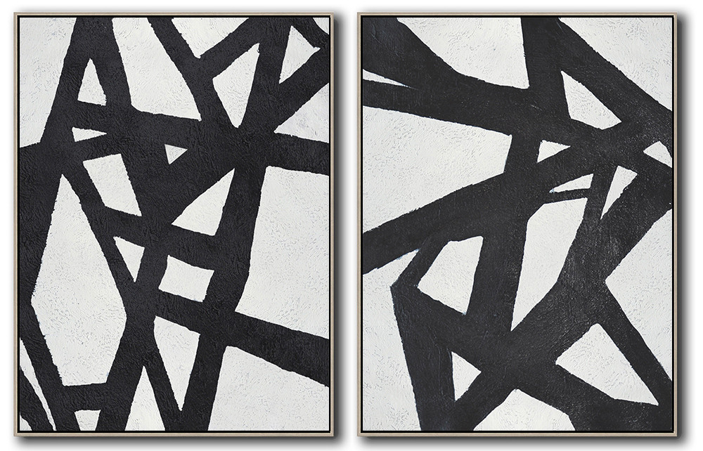 Set Of 2 Minimal Art - Black and White #SOTMA0B49