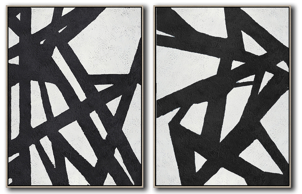 Set Of 2 Minimal Art - Black and White #SOTMA0B5