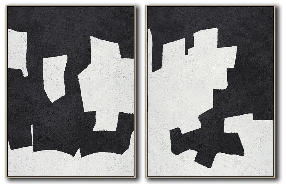 Set Of 2 Minimal Art - Black and White #SOTMA0B50