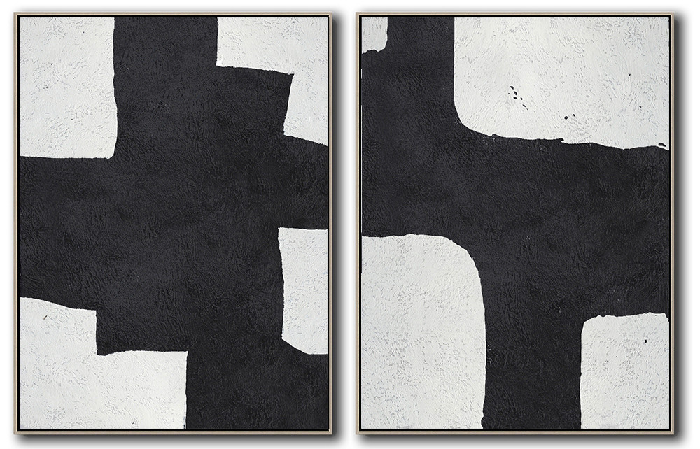 Set Of 2 Minimal Art - Black and White #SOTMA0B53