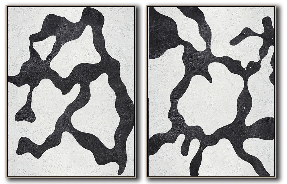 Set Of 2 Minimal Art - Black and White #SOTMA0B60