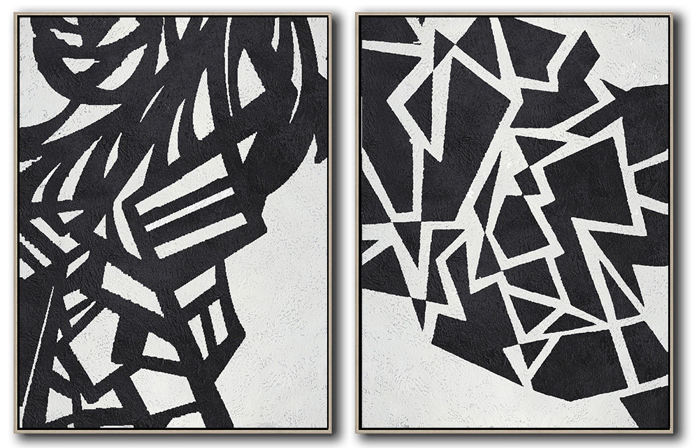 Set Of 2 Minimal Art - Black and White #SOTMA0B7